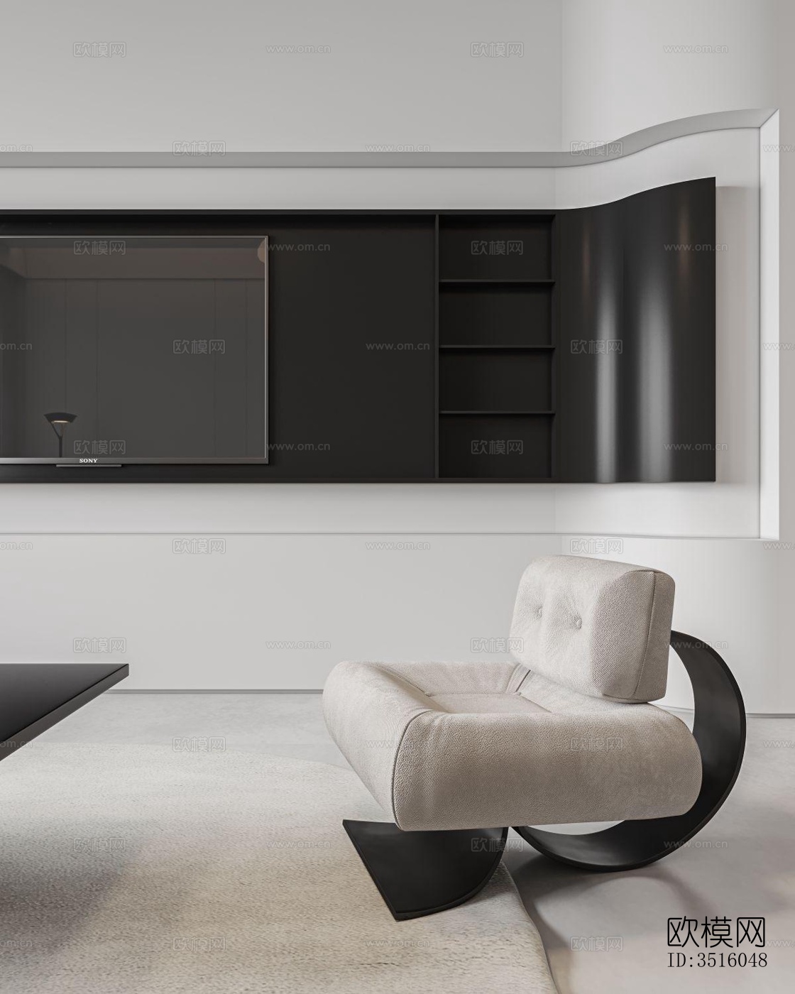 现代平层效果图下载（渲染图12）