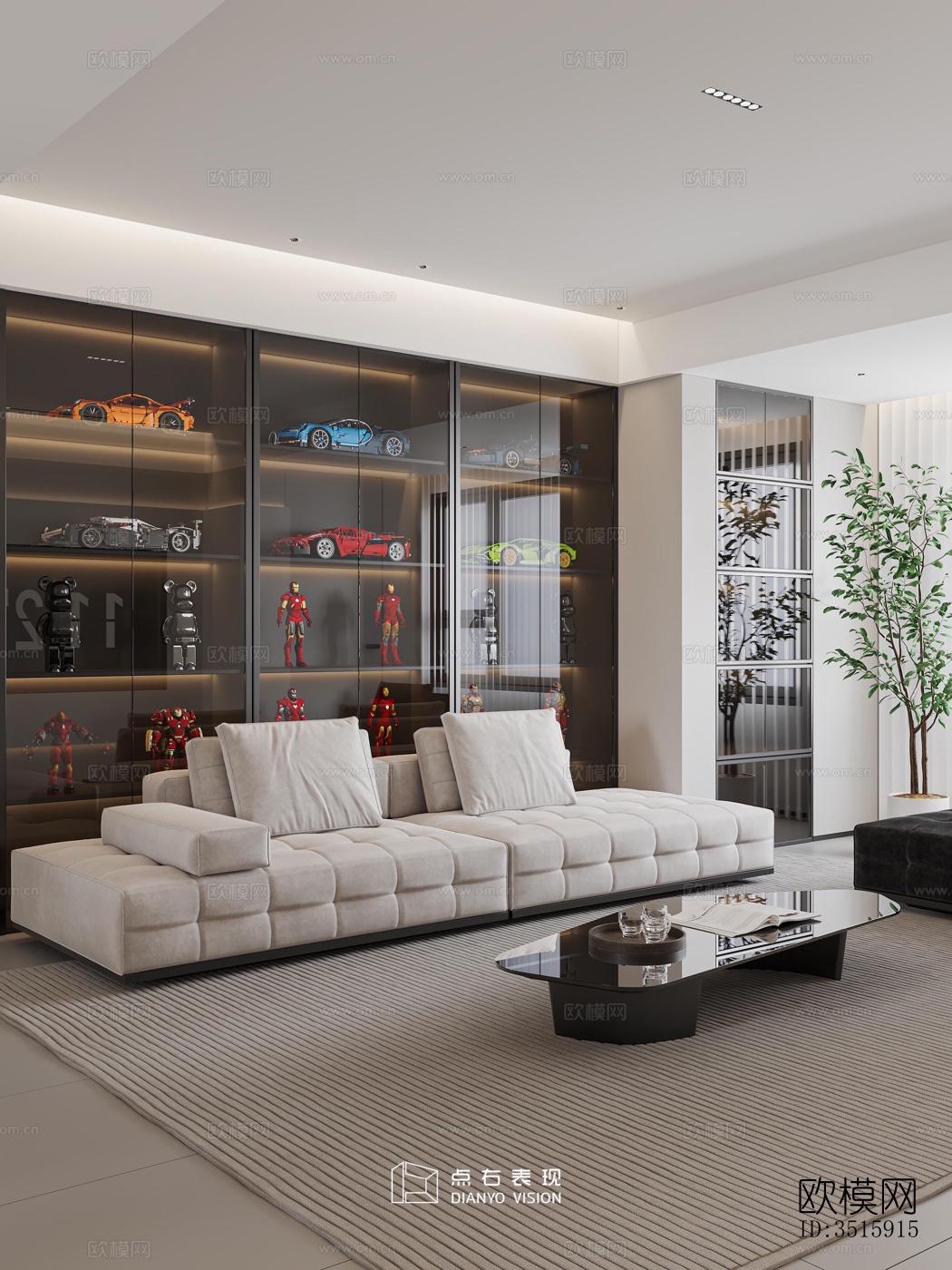 现代平层效果图下载（渲染图1）