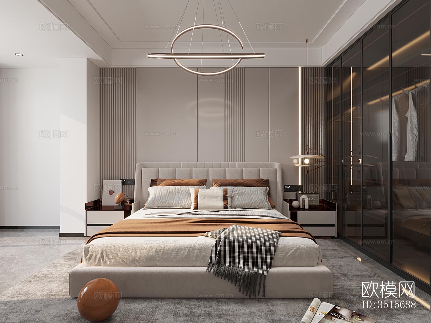 现代平层效果图下载（渲染图1）