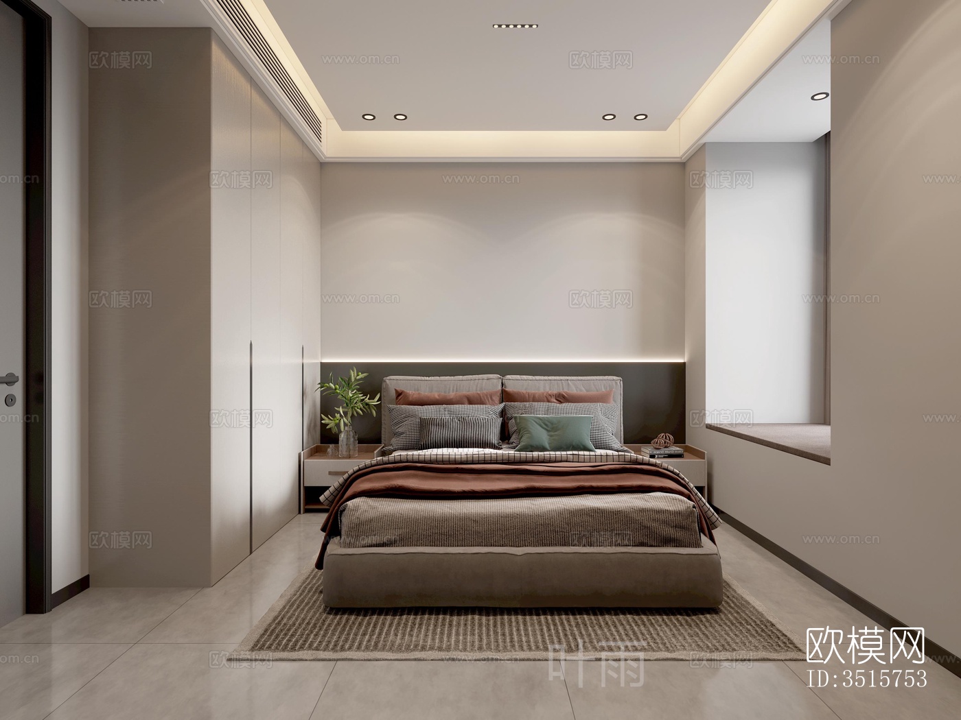 现代平层效果图下载（渲染图5）