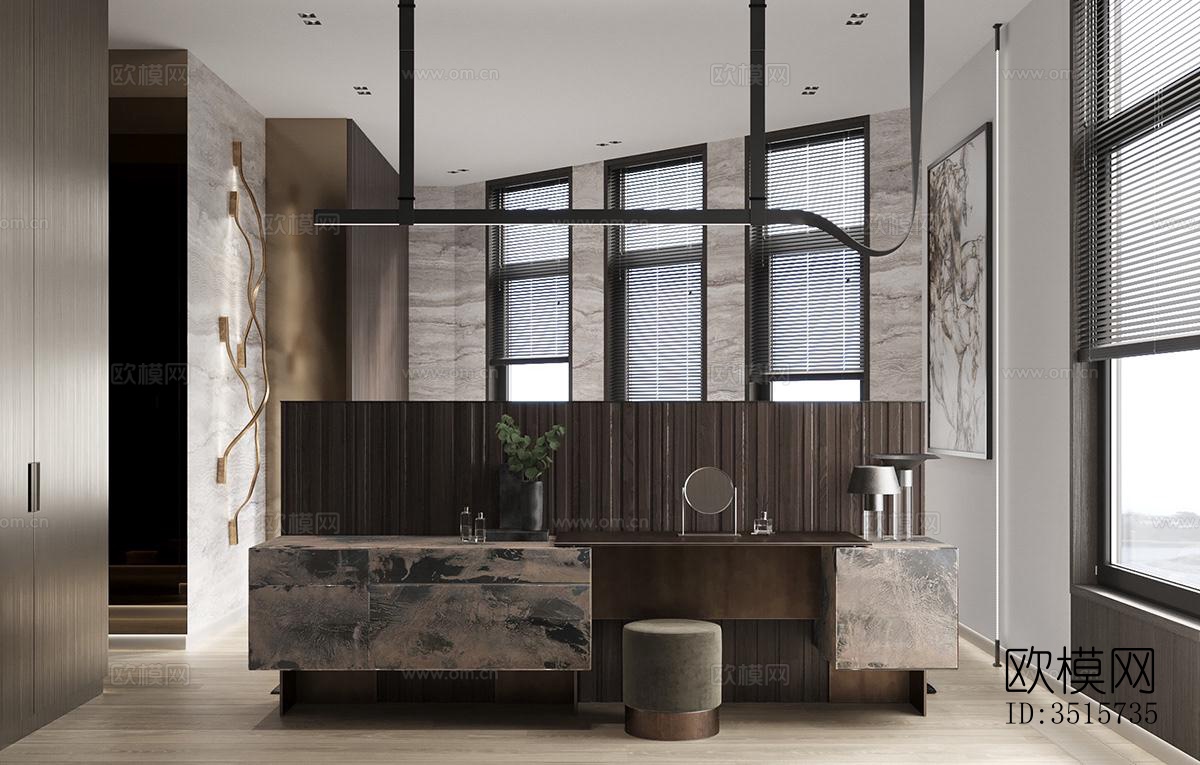 现代平层效果图下载（渲染图3）