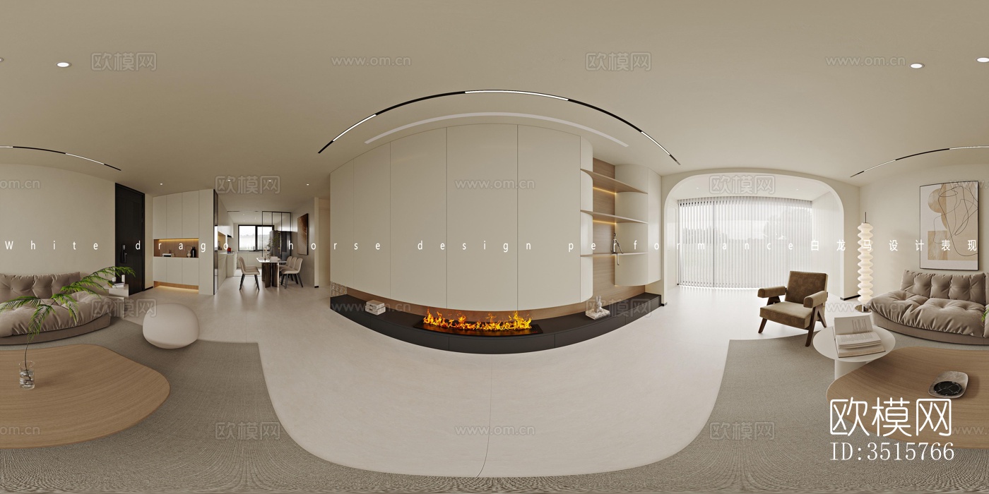 现代平层效果图下载（渲染图6）