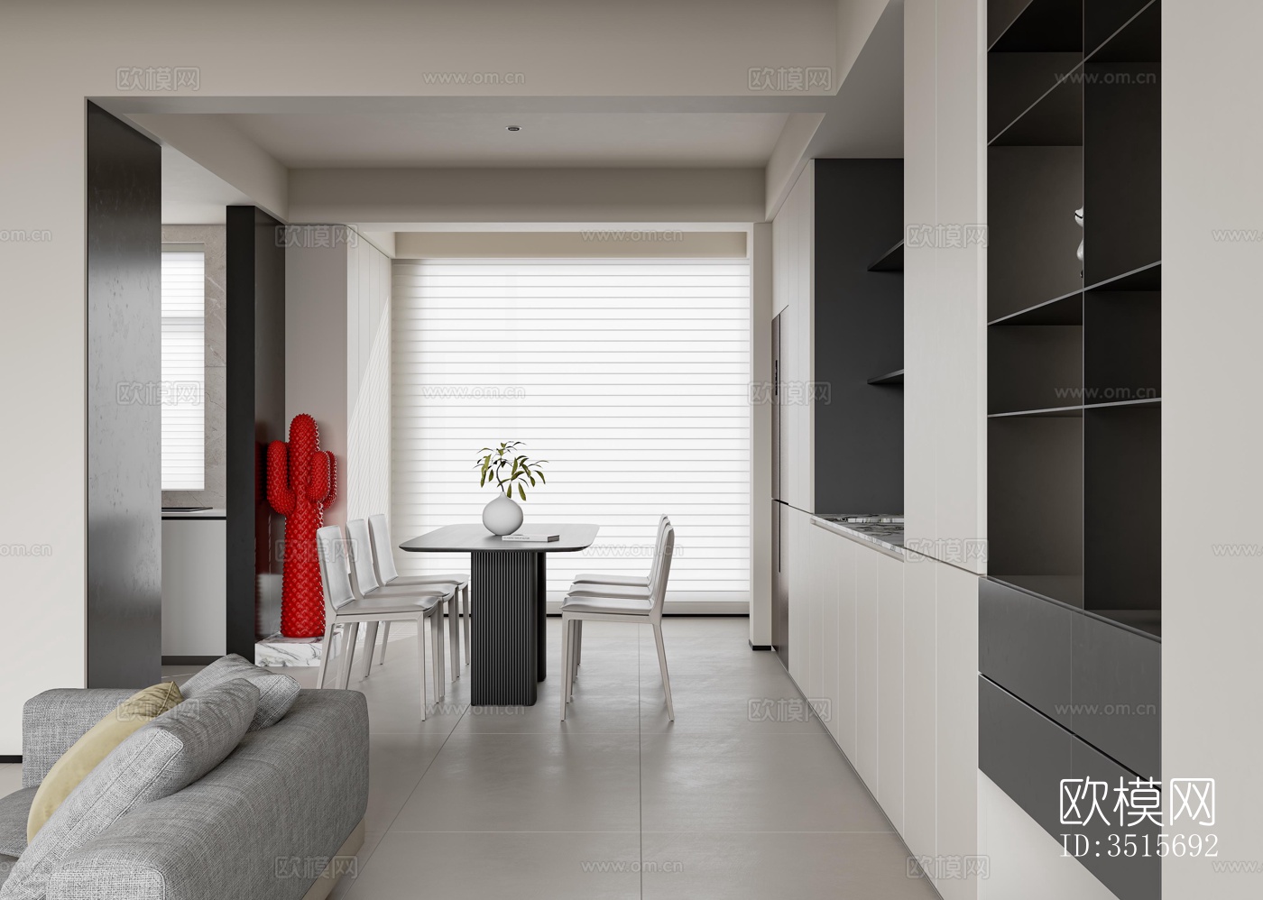 现代平层效果图下载（渲染图5）