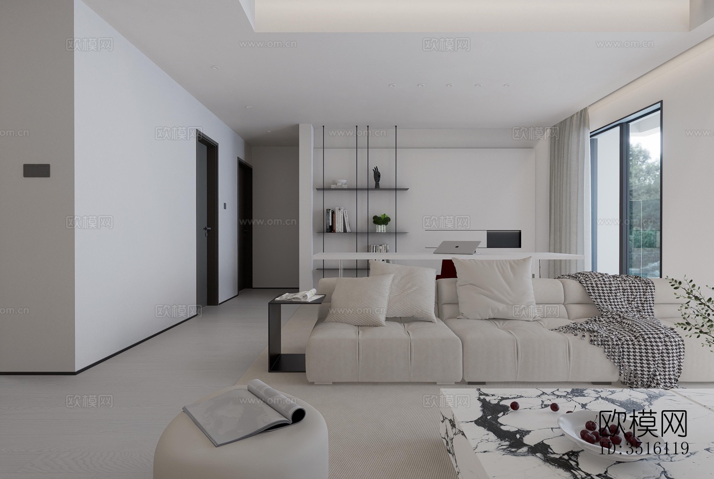 现代平层效果图下载（渲染图3）