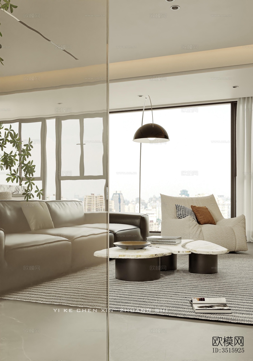 现代平层效果图下载（渲染图4）