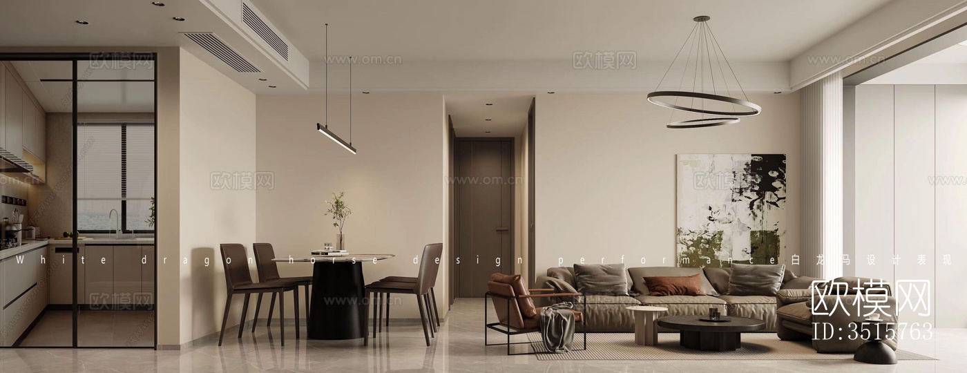 现代平层效果图下载（渲染图5）