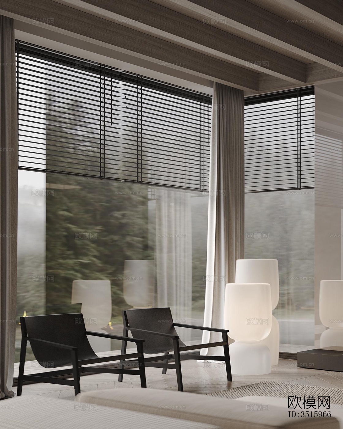 现代平层效果图下载（渲染图12）