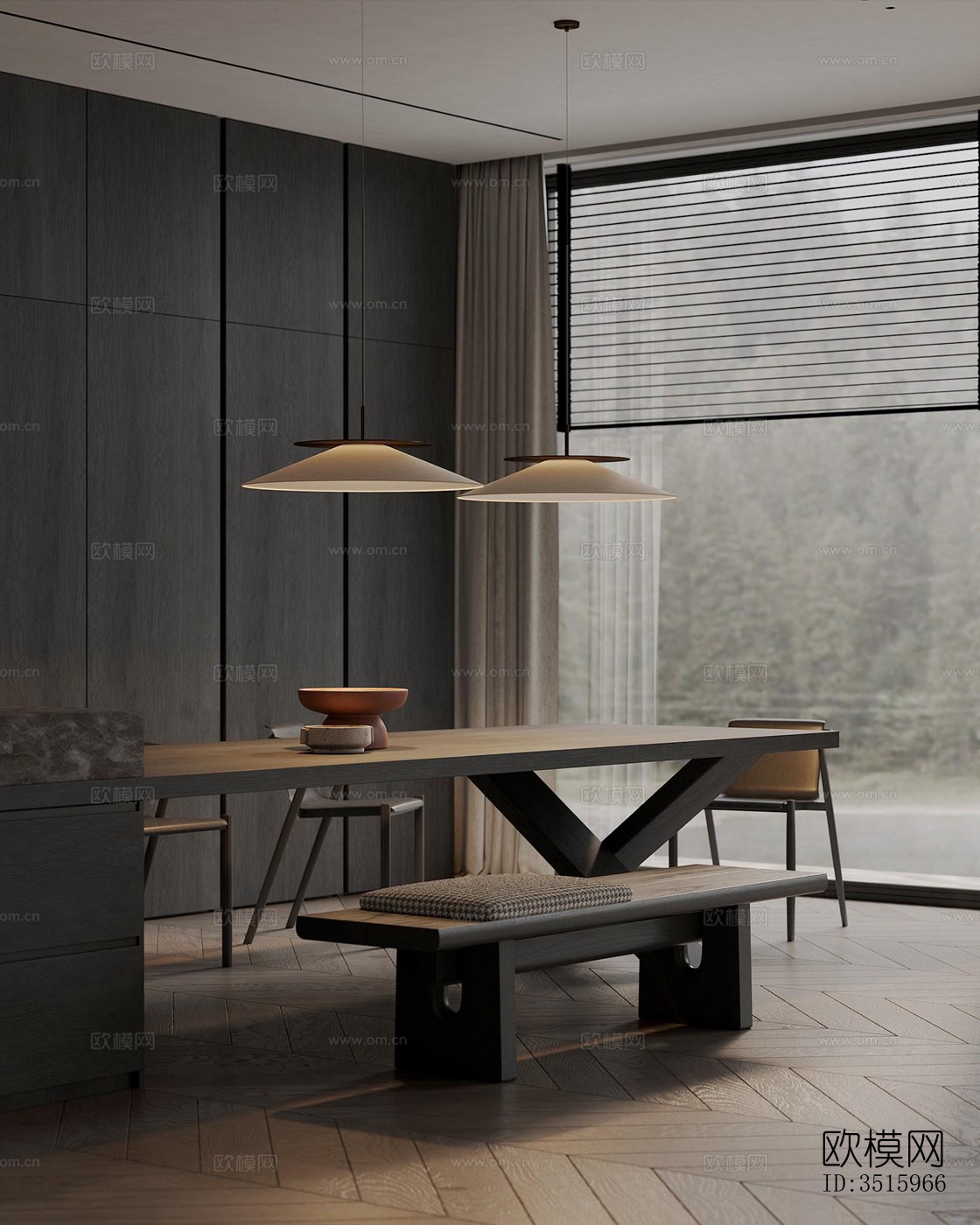 现代平层效果图下载（渲染图13）