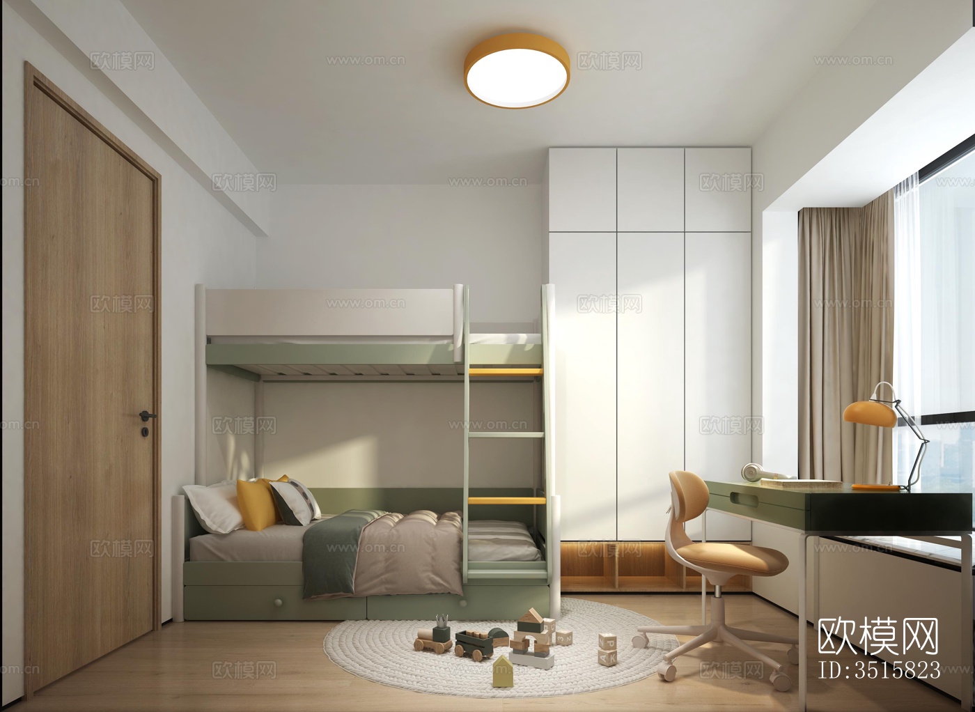 现代平层效果图下载（渲染图7）