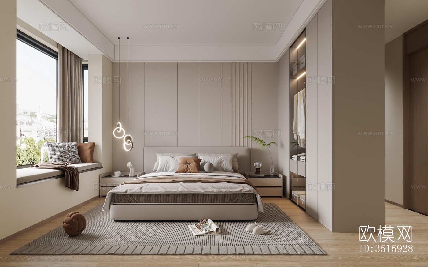 现代平层效果图下载（渲染图2）