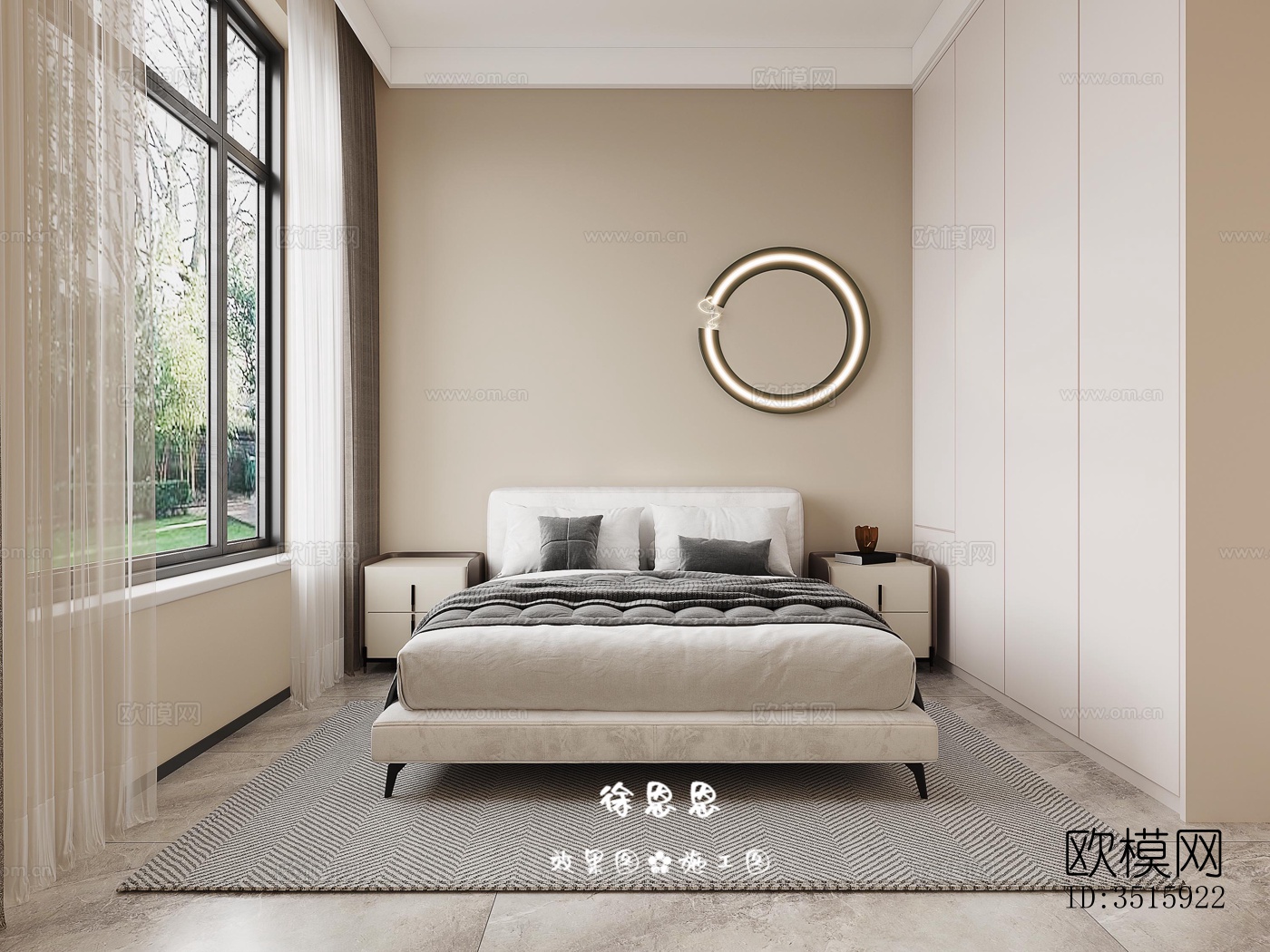 现代平层效果图下载（渲染图11）