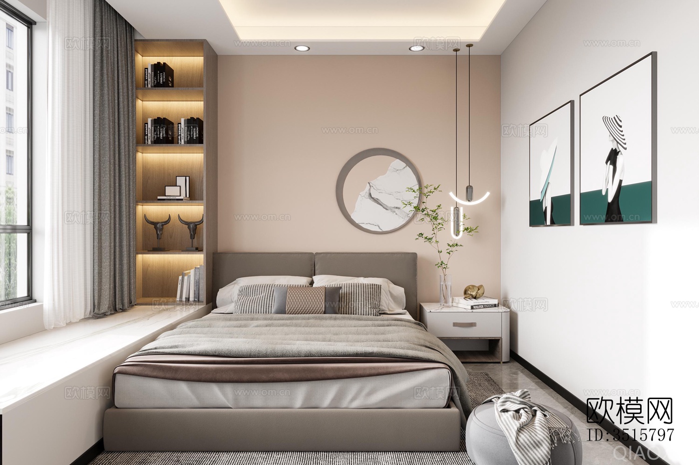 现代平层效果图下载（渲染图6）