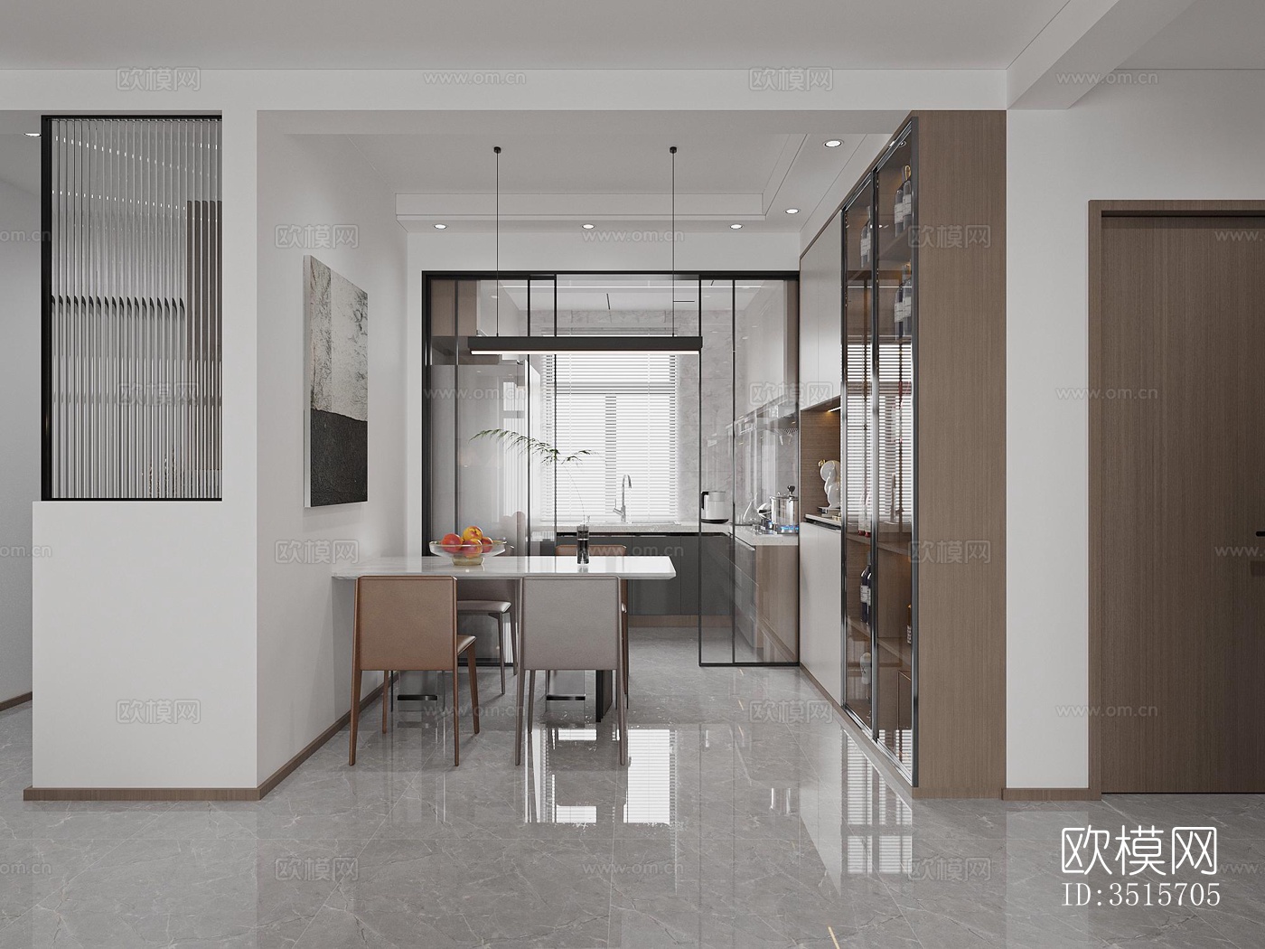 现代平层效果图下载（渲染图12）