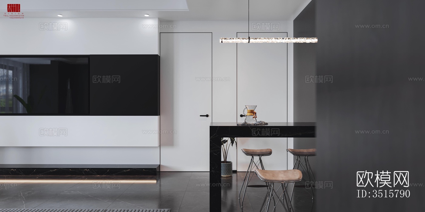 现代平层效果图下载（渲染图3）