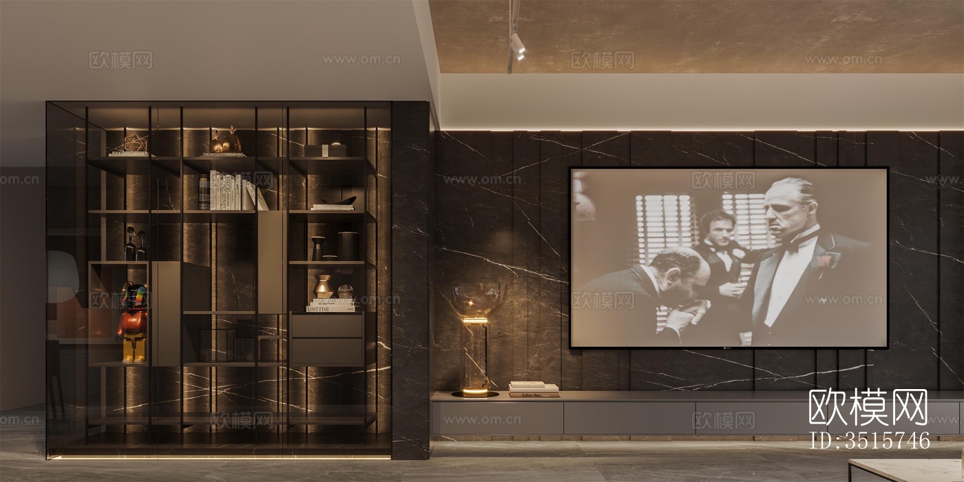 现代平层效果图下载（渲染图4）