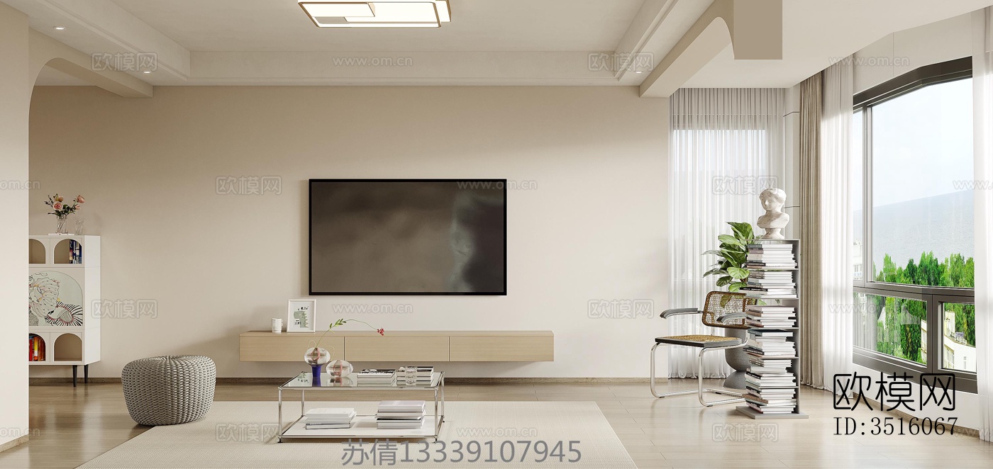 现代平层效果图下载（渲染图5）