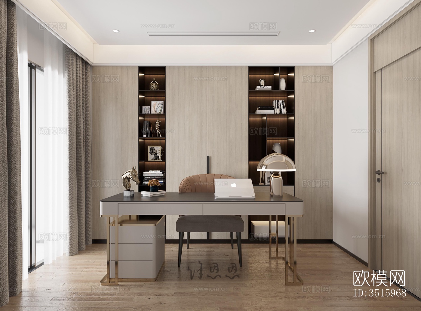 现代平层效果图下载（渲染图8）