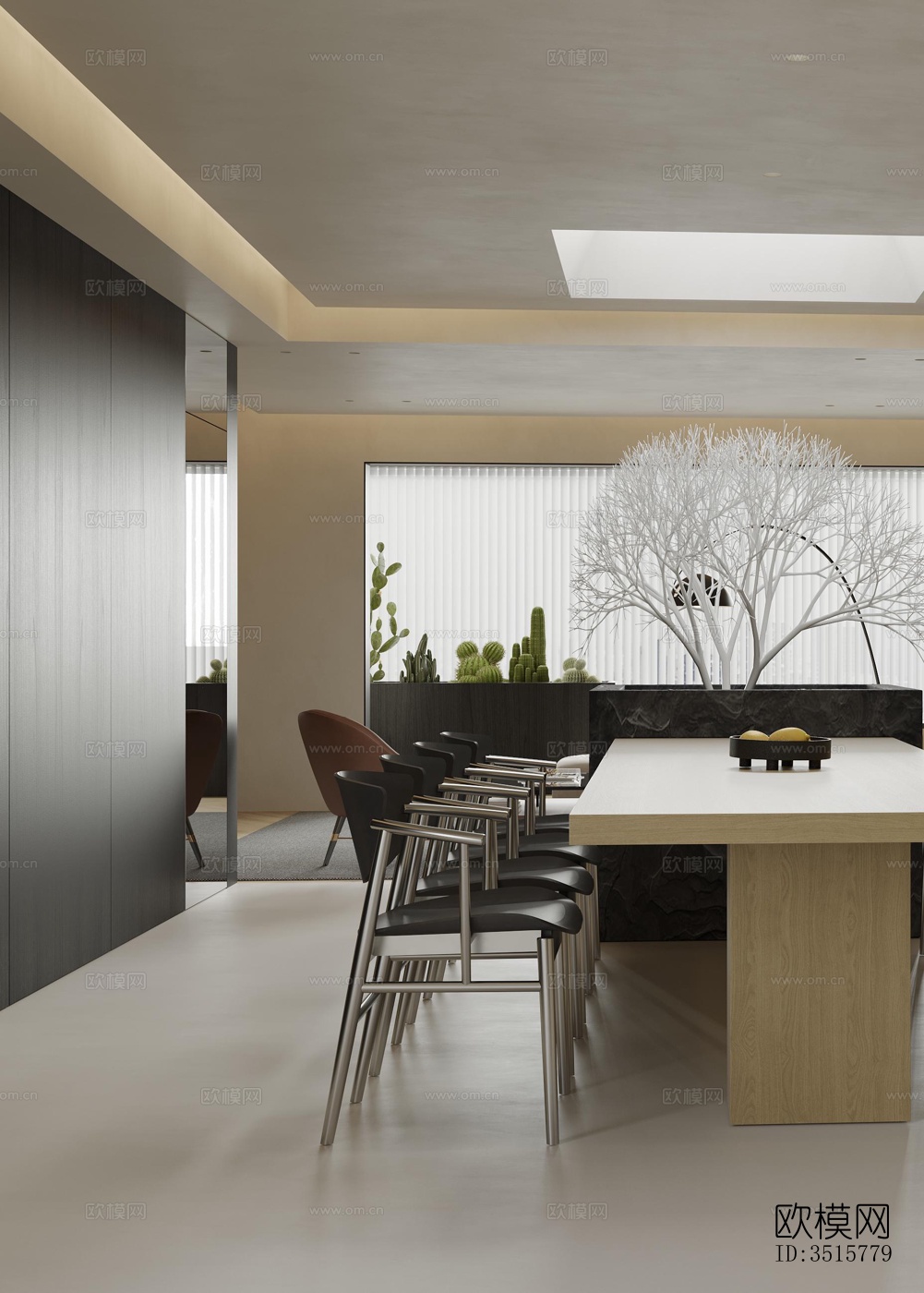 现代平层效果图下载（渲染图3）