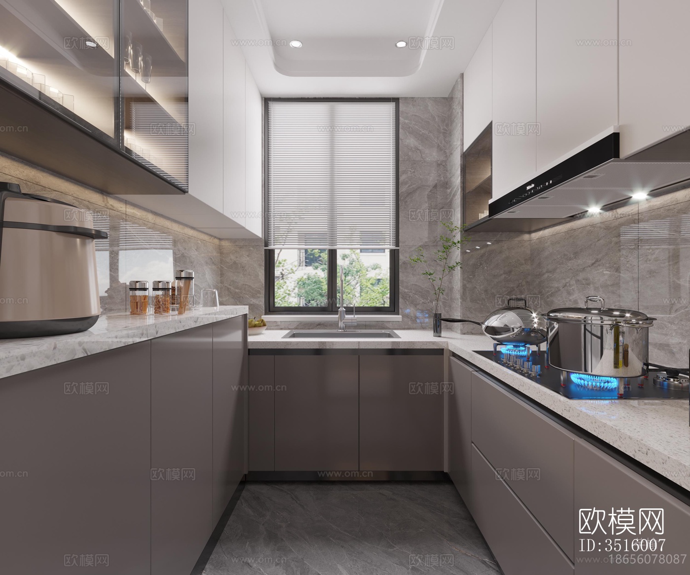 现代平层效果图下载（渲染图2）