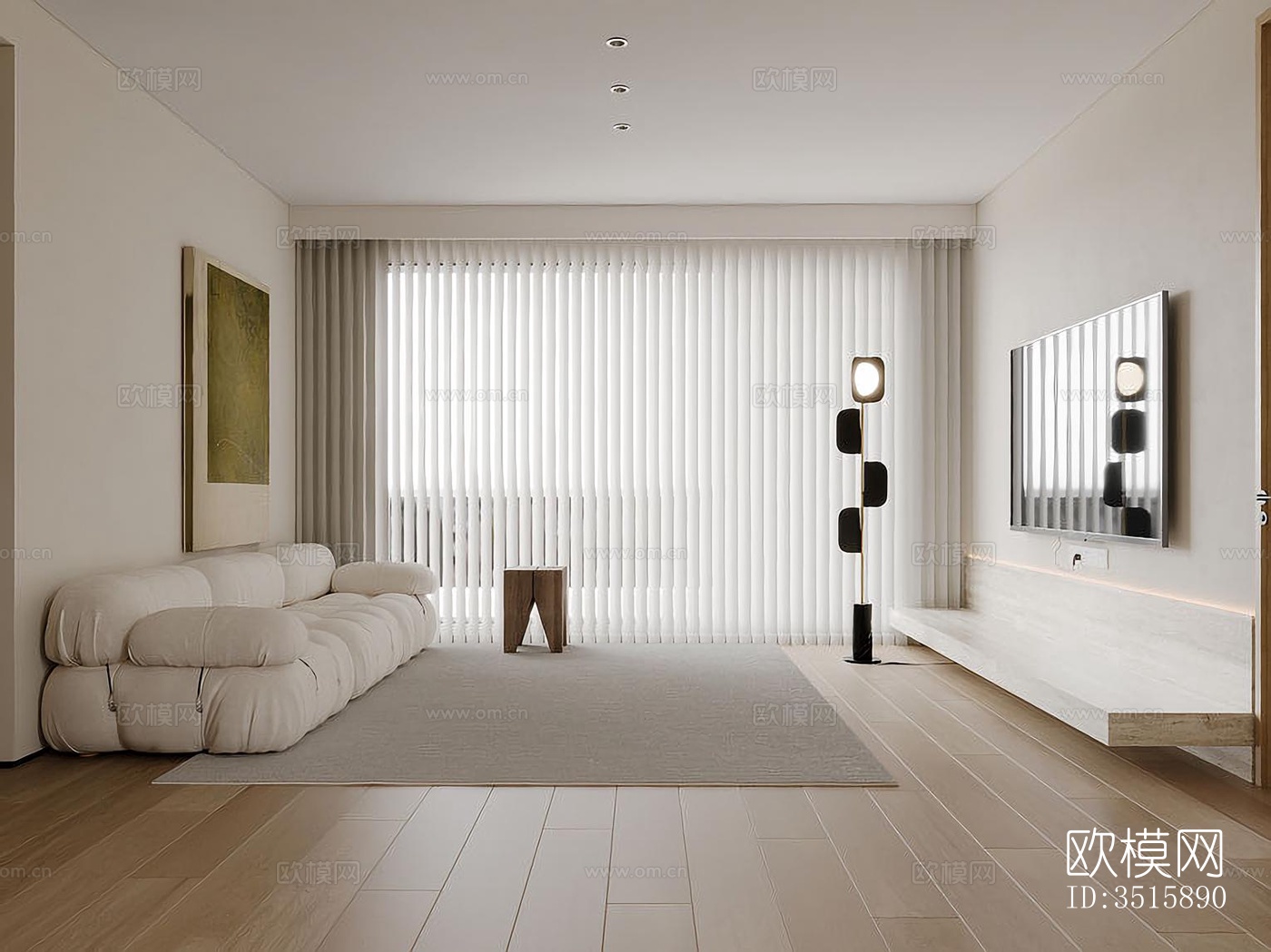 现代平层效果图下载（渲染图8）