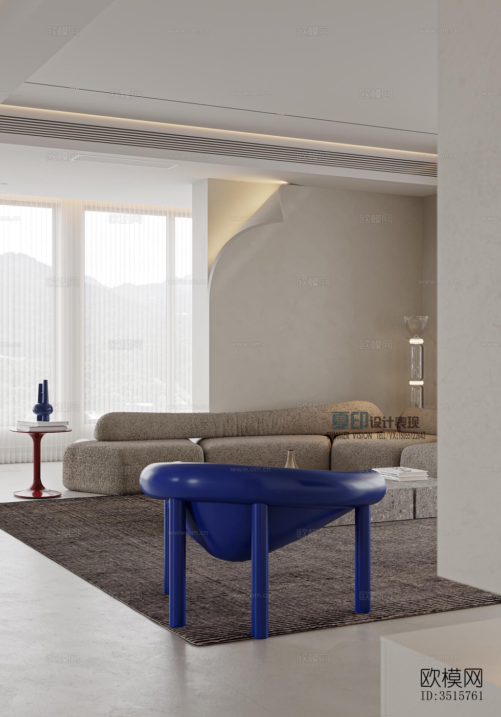 现代平层效果图下载（渲染图7）