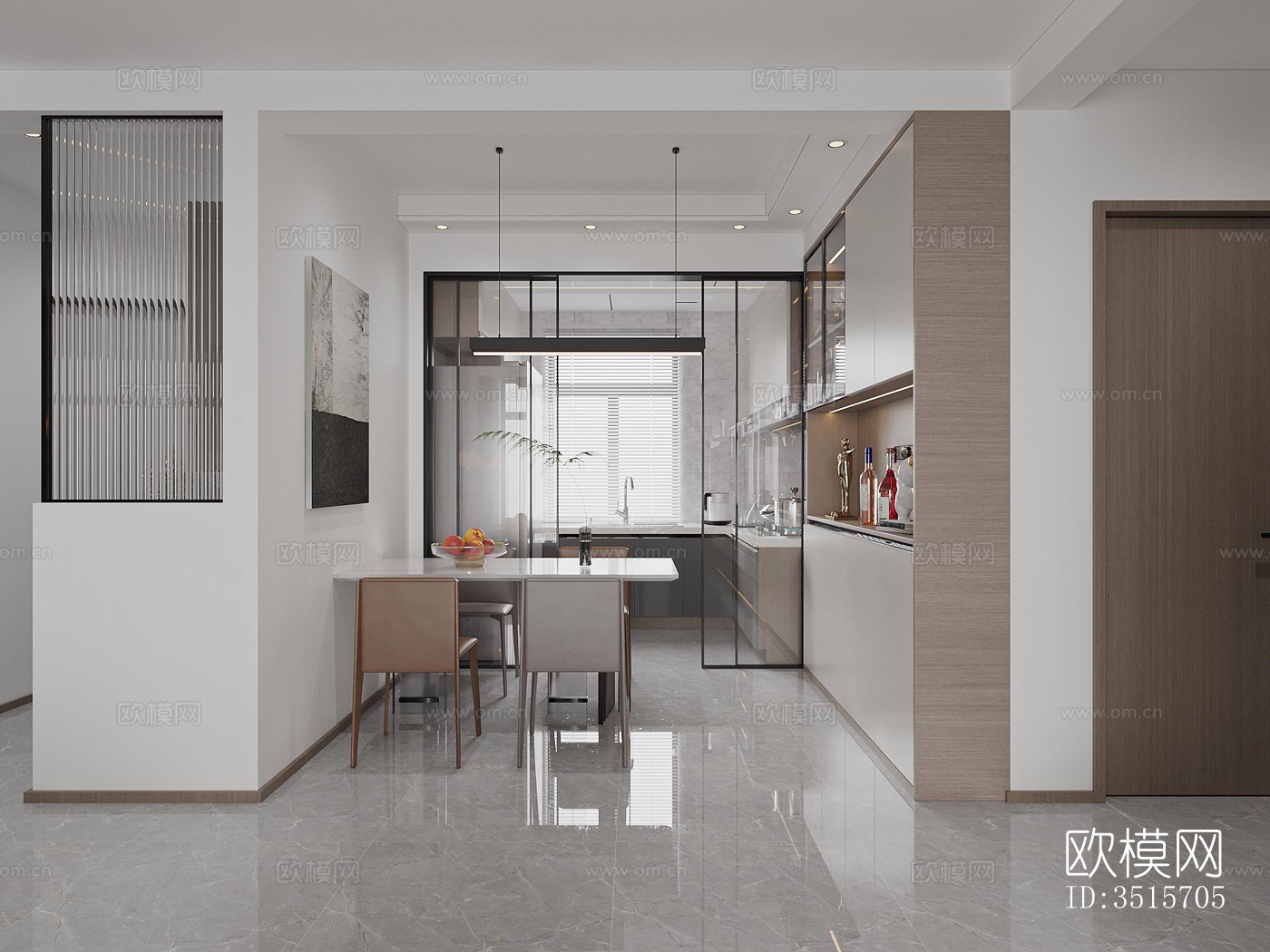 现代平层效果图下载（渲染图13）