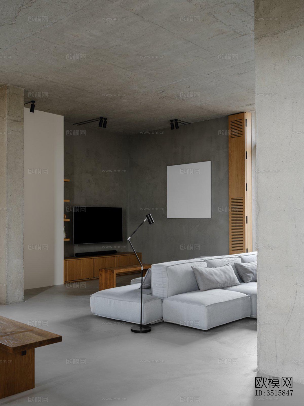 现代平层效果图下载（渲染图15）