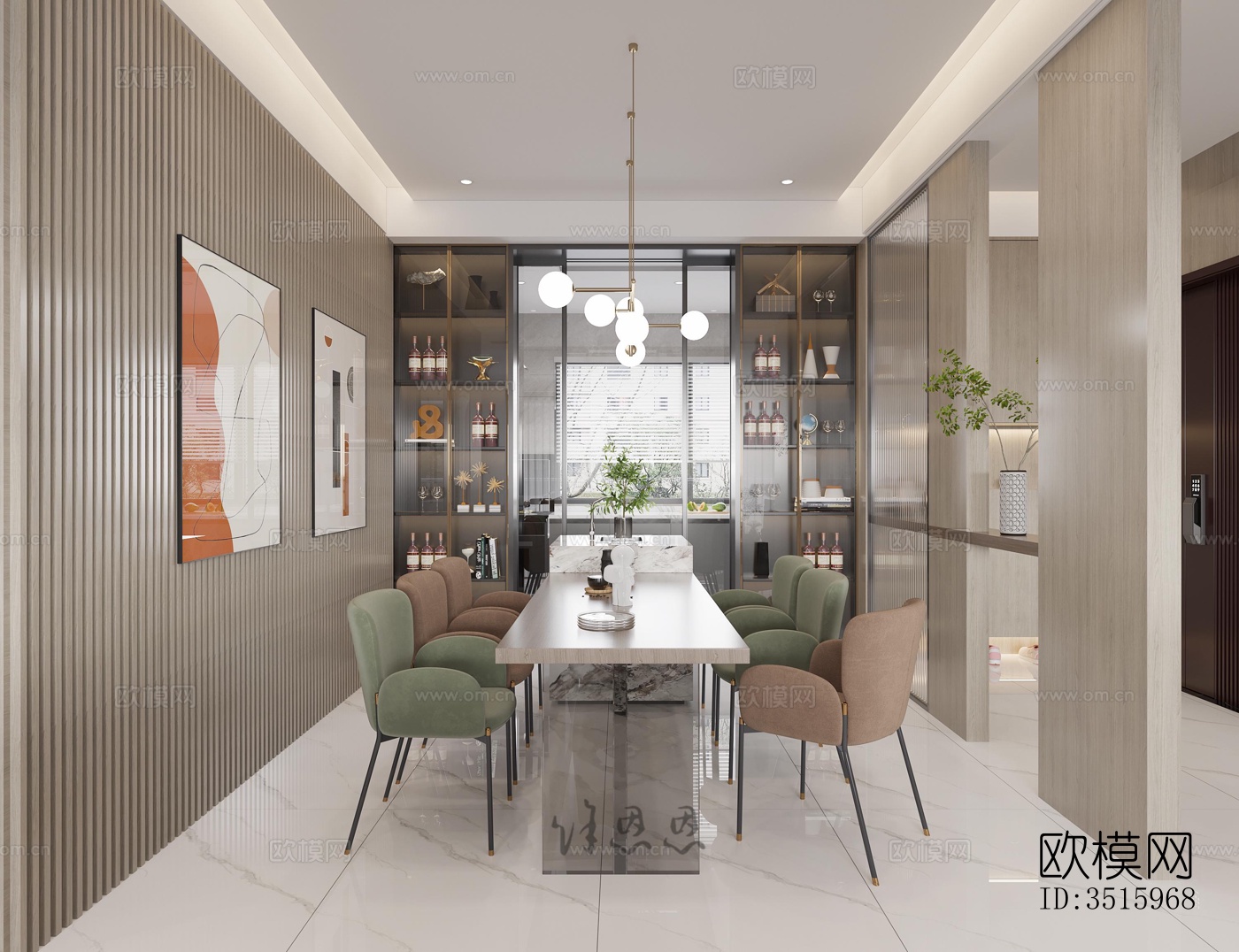 现代平层效果图下载（渲染图4）