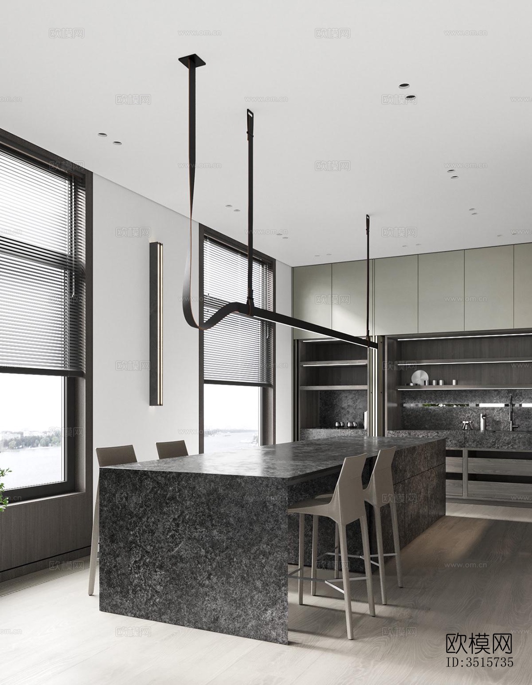 现代平层效果图下载（渲染图15）