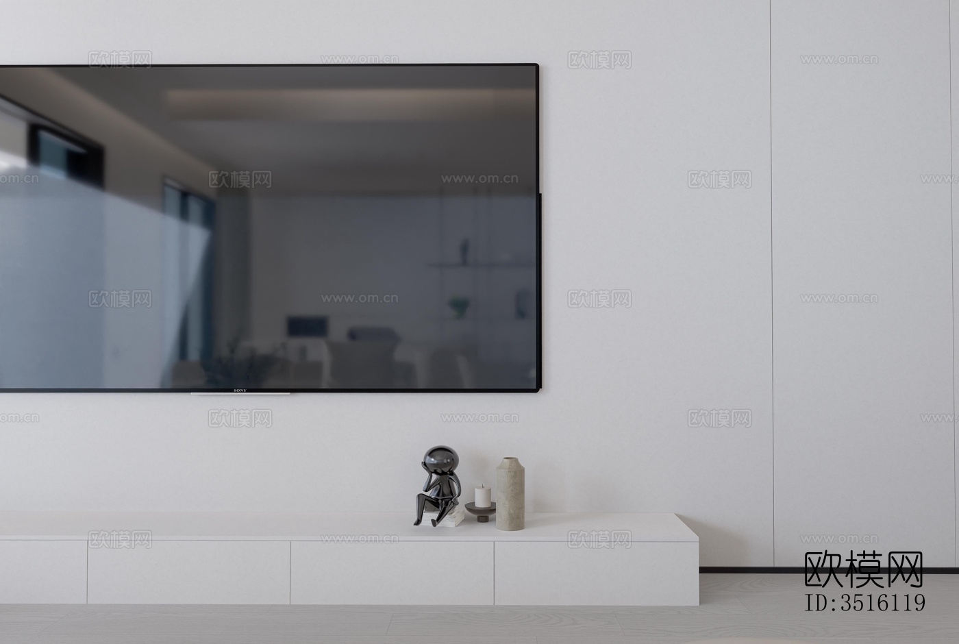 现代平层效果图下载（渲染图9）