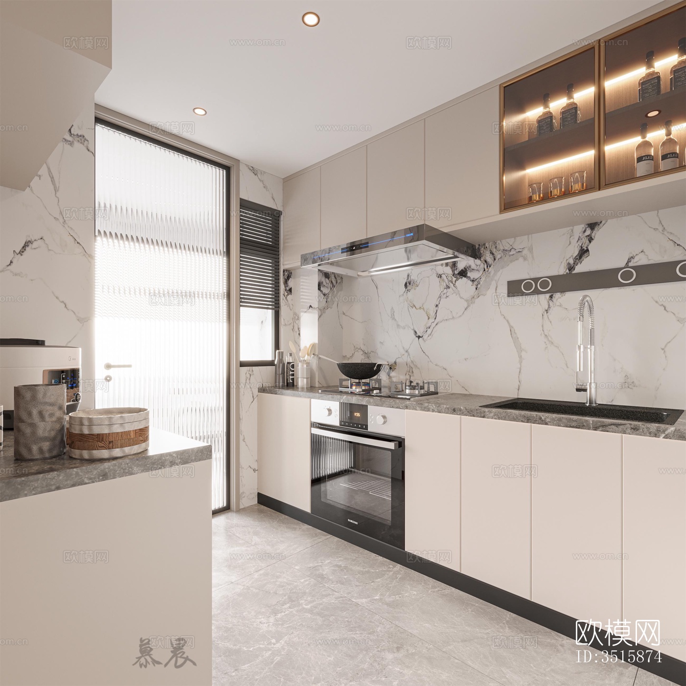 现代平层效果图下载（渲染图3）