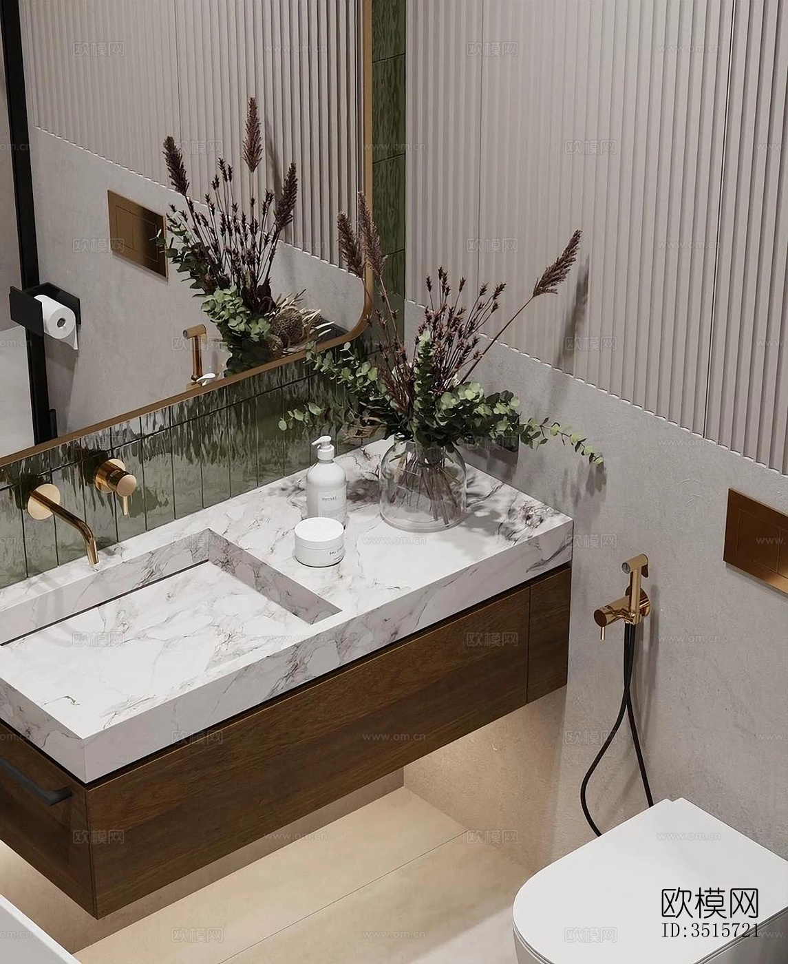 现代平层效果图下载（渲染图4）