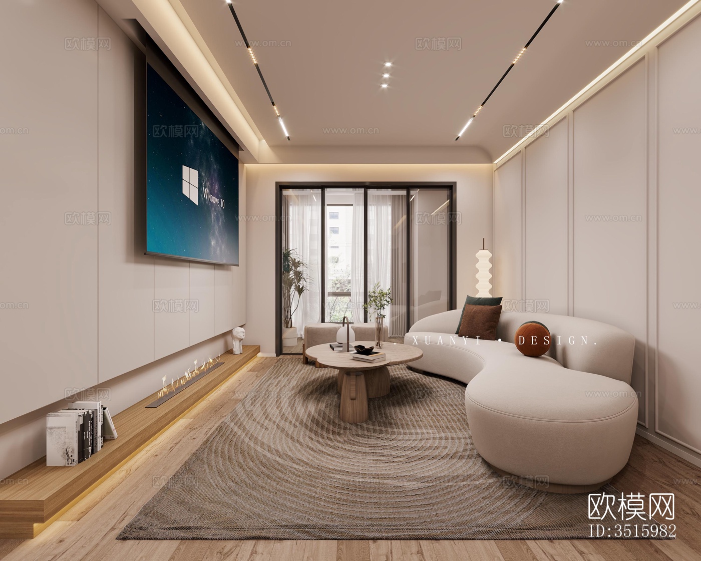 现代平层效果图下载（渲染图3）