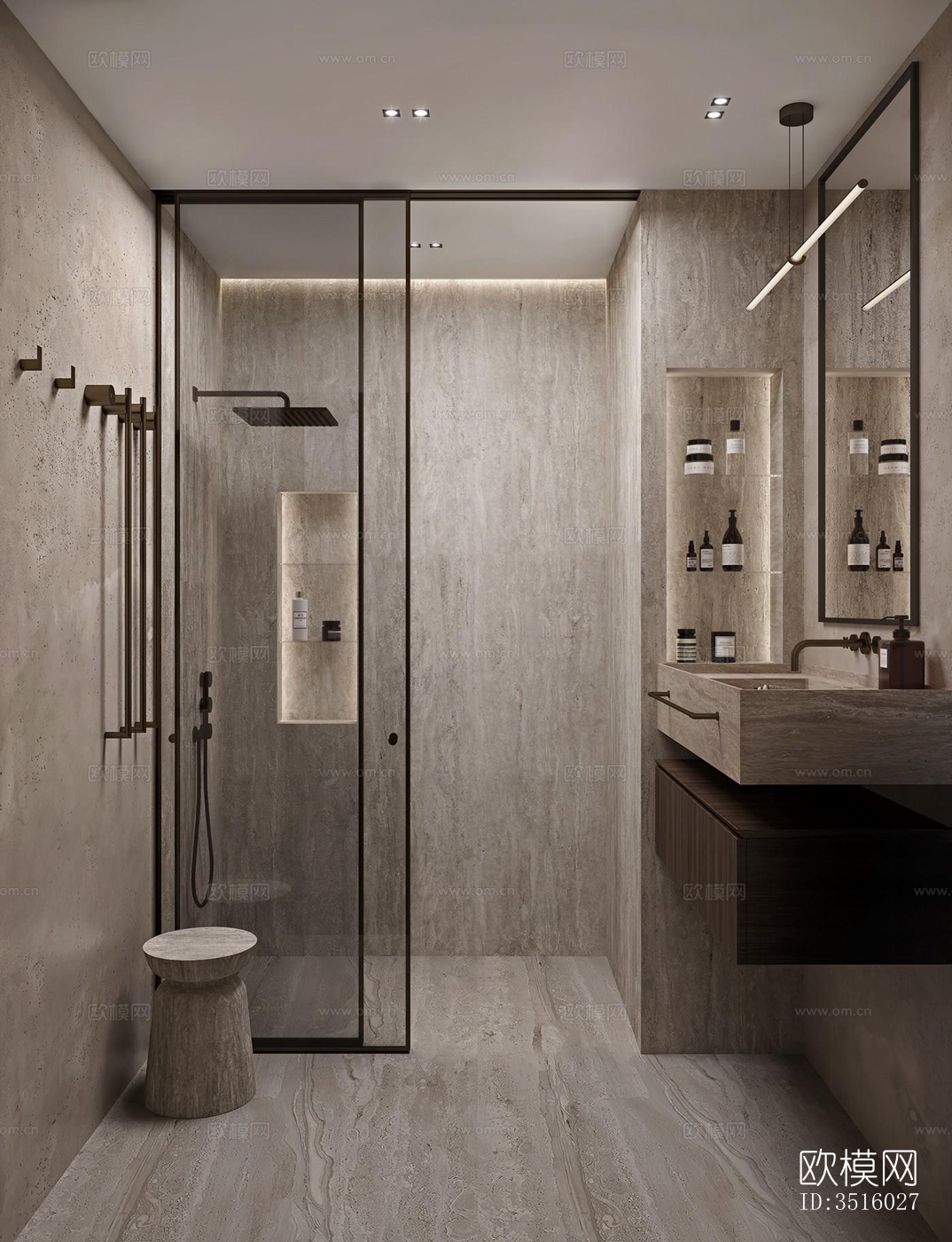 现代平层效果图下载（渲染图10）