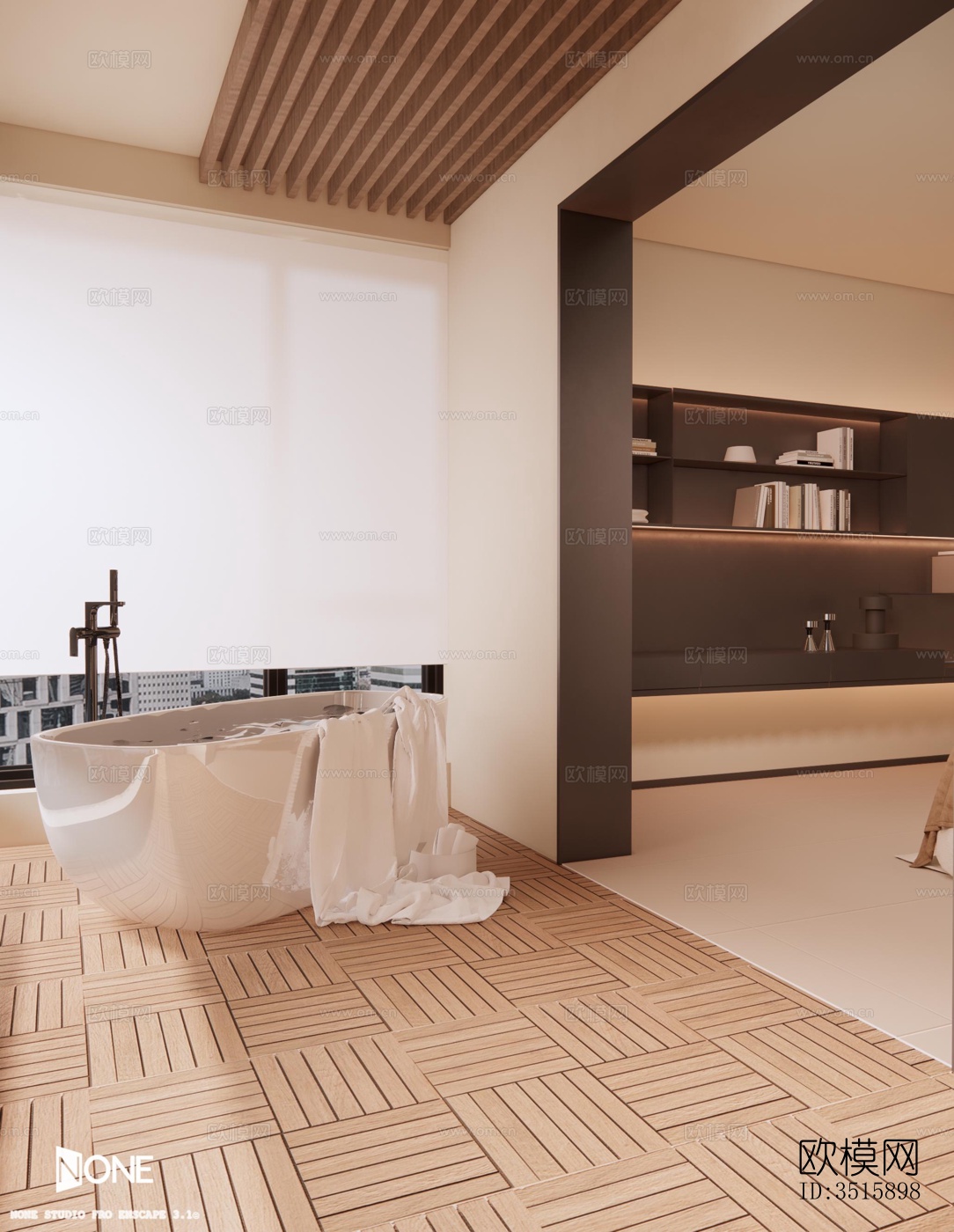 现代平层效果图下载（渲染图7）