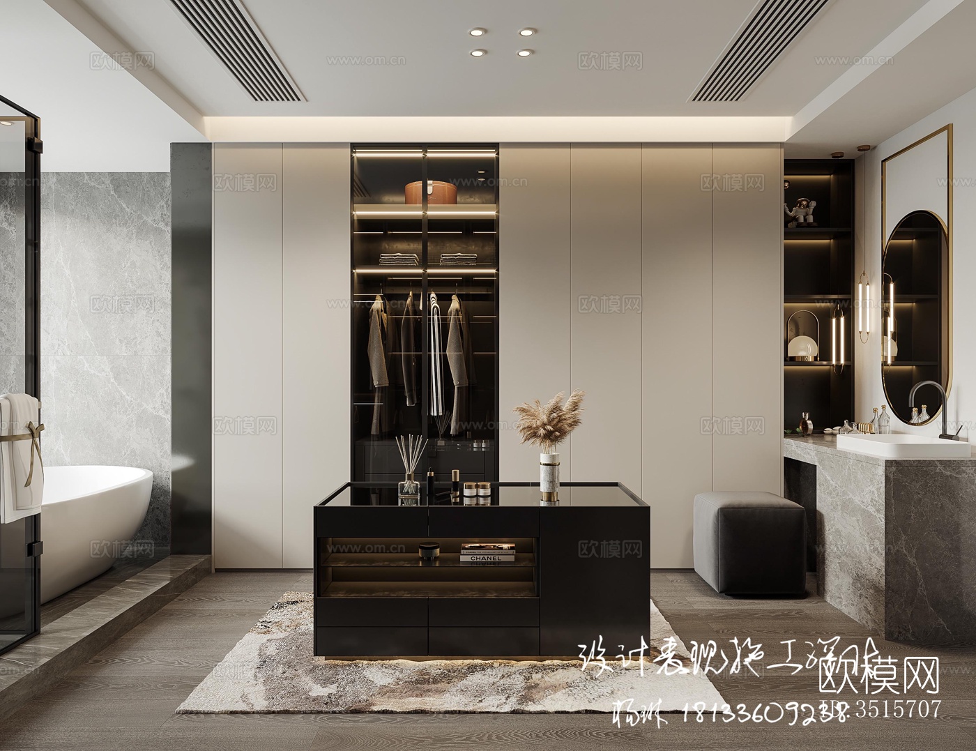 现代平层效果图下载（渲染图5）