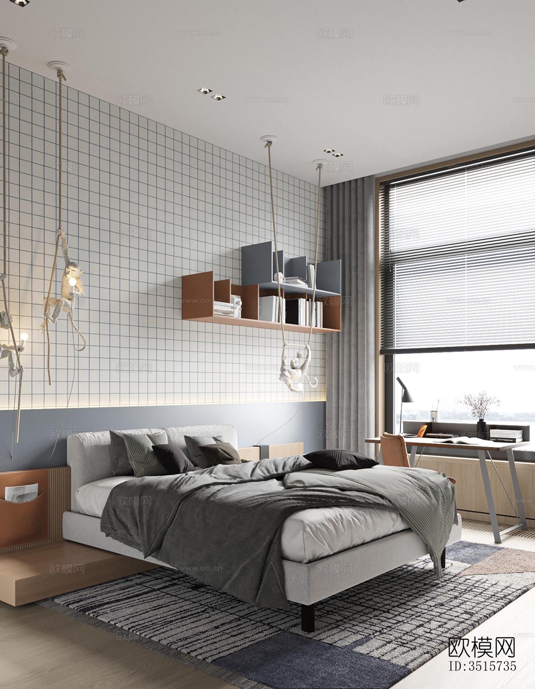 现代平层效果图下载（渲染图6）