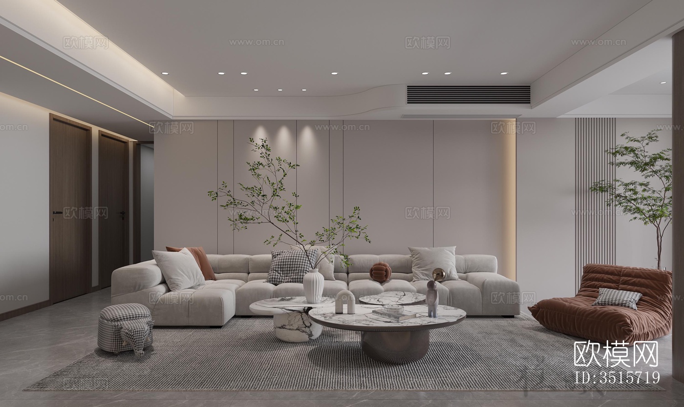 现代平层效果图下载（渲染图2）