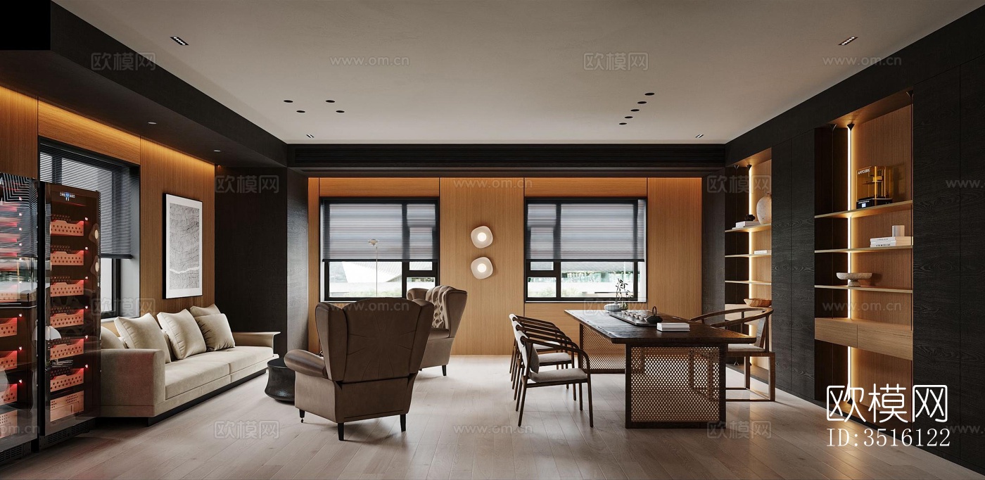 现代平层效果图下载（渲染图7）