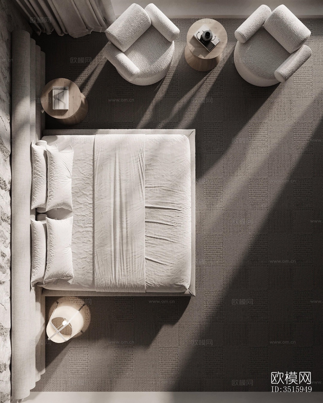 现代平层效果图下载（渲染图3）