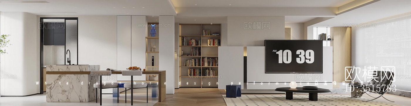 现代平层效果图下载（渲染图1）