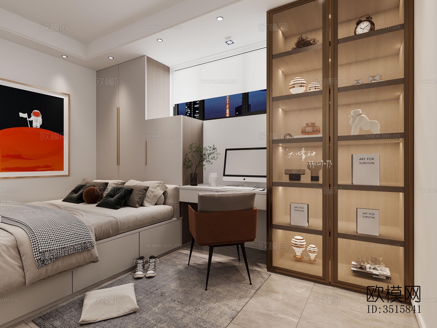 现代平层效果图下载（渲染图5）