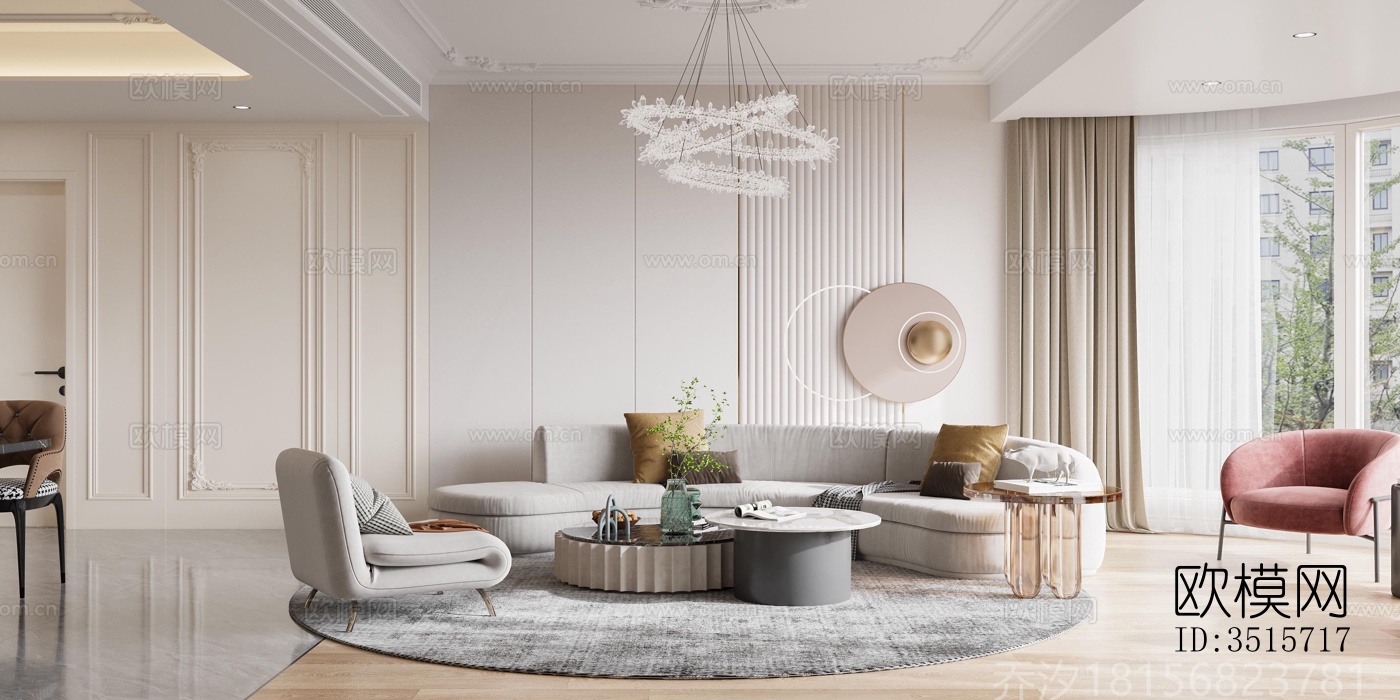 现代平层效果图下载（渲染图2）