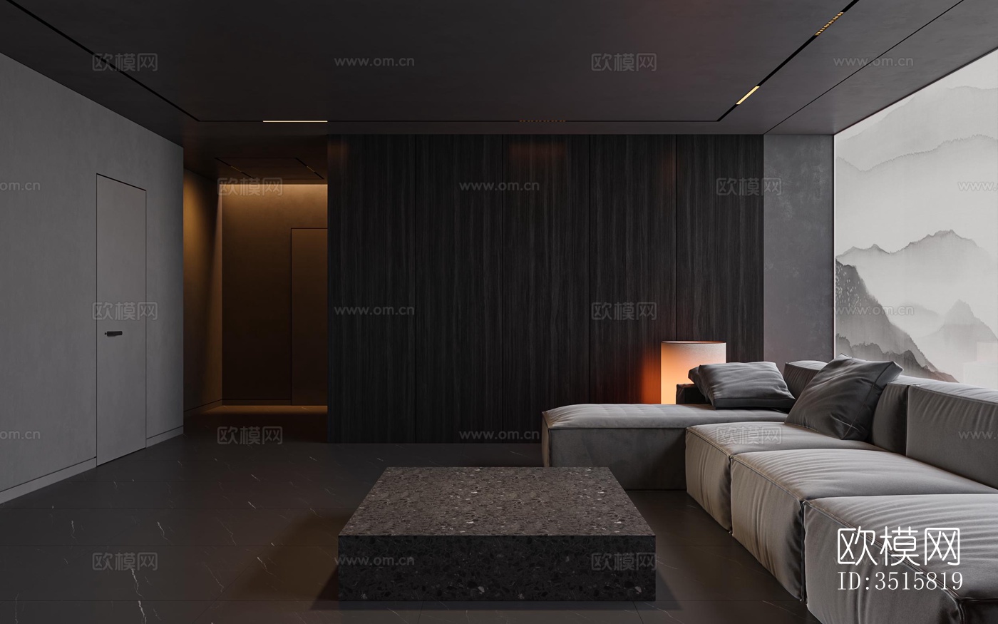 现代平层效果图下载（渲染图3）