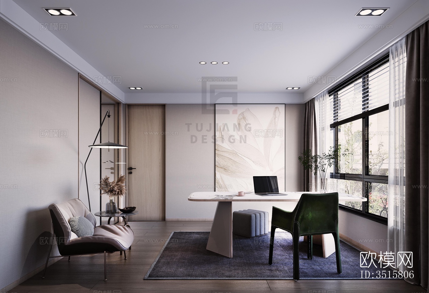 现代平层效果图下载（渲染图7）