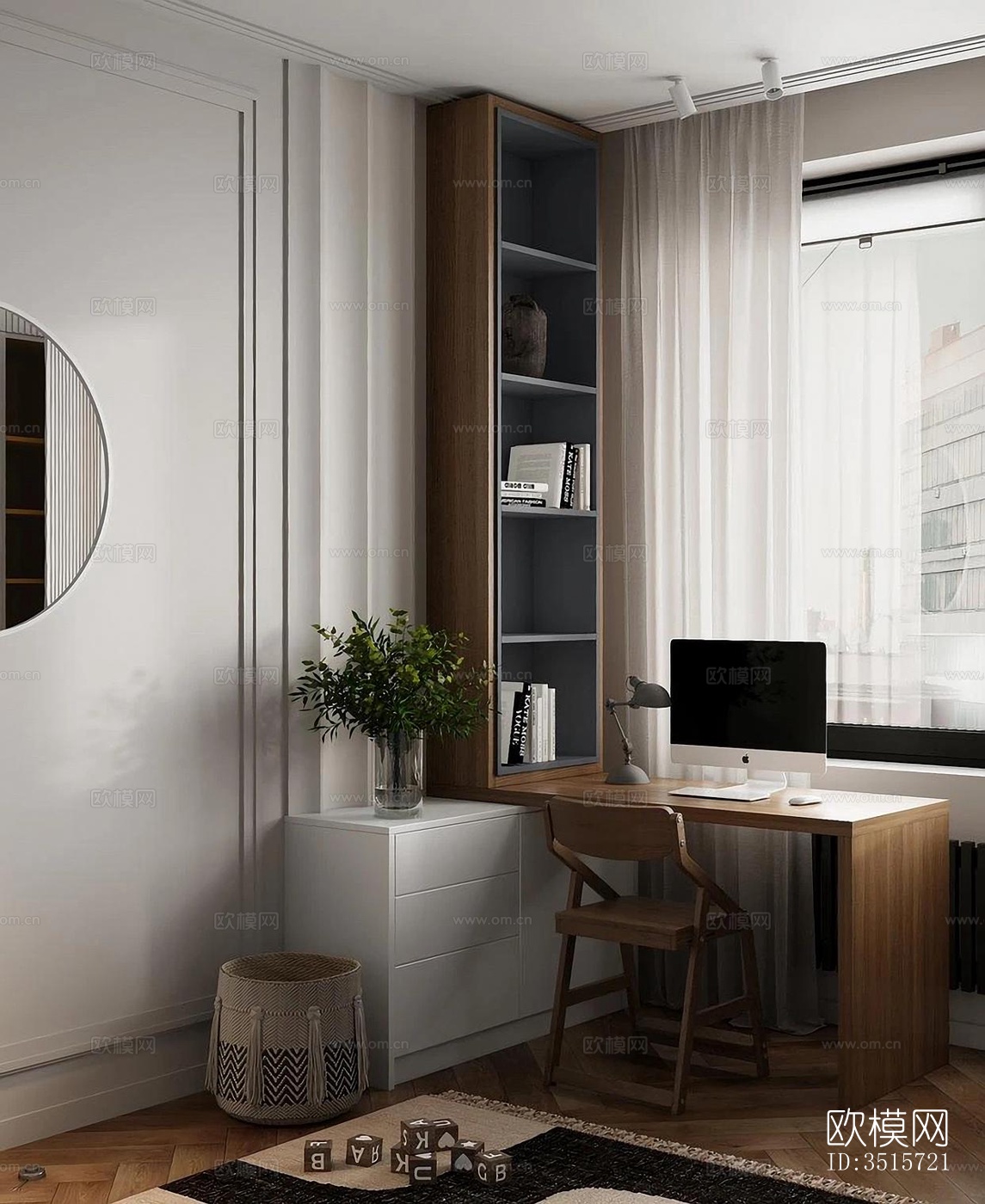 现代平层效果图下载（渲染图11）