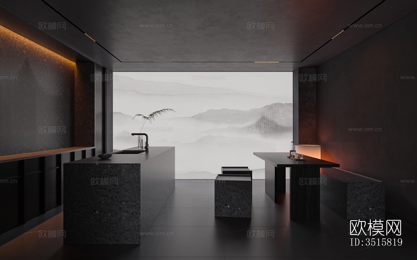 现代平层效果图下载（渲染图2）