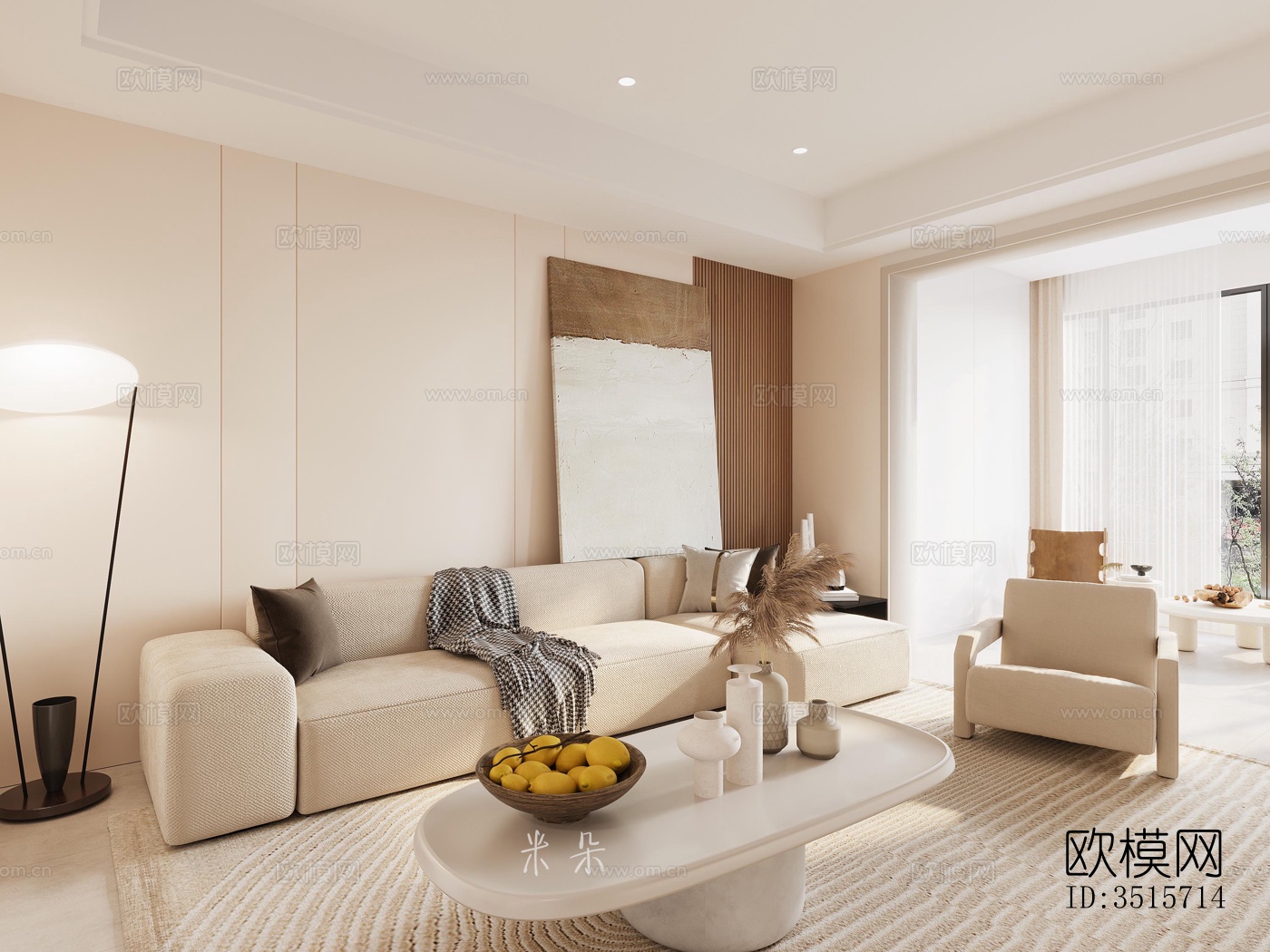 现代平层效果图下载（渲染图3）