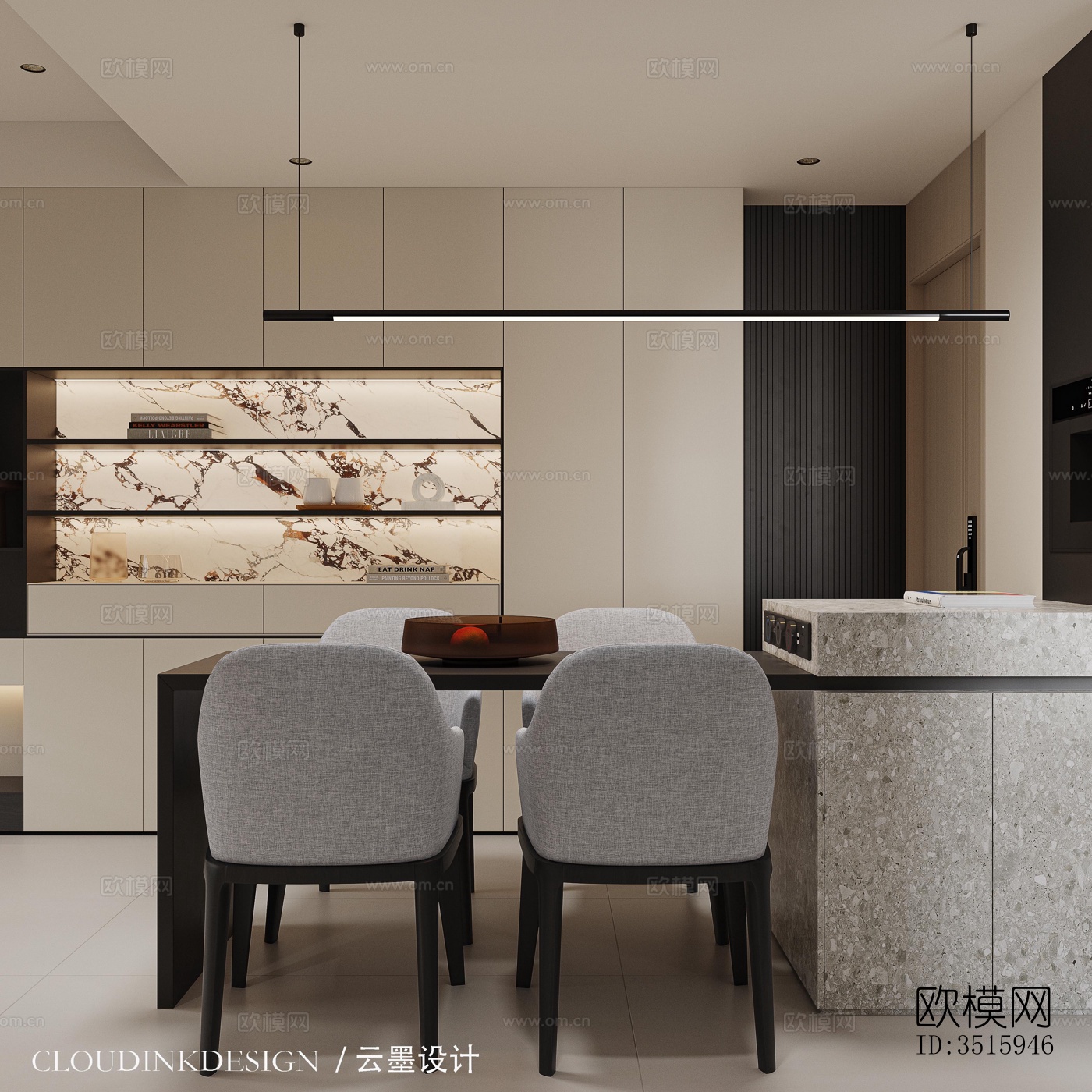 现代平层效果图下载（渲染图6）