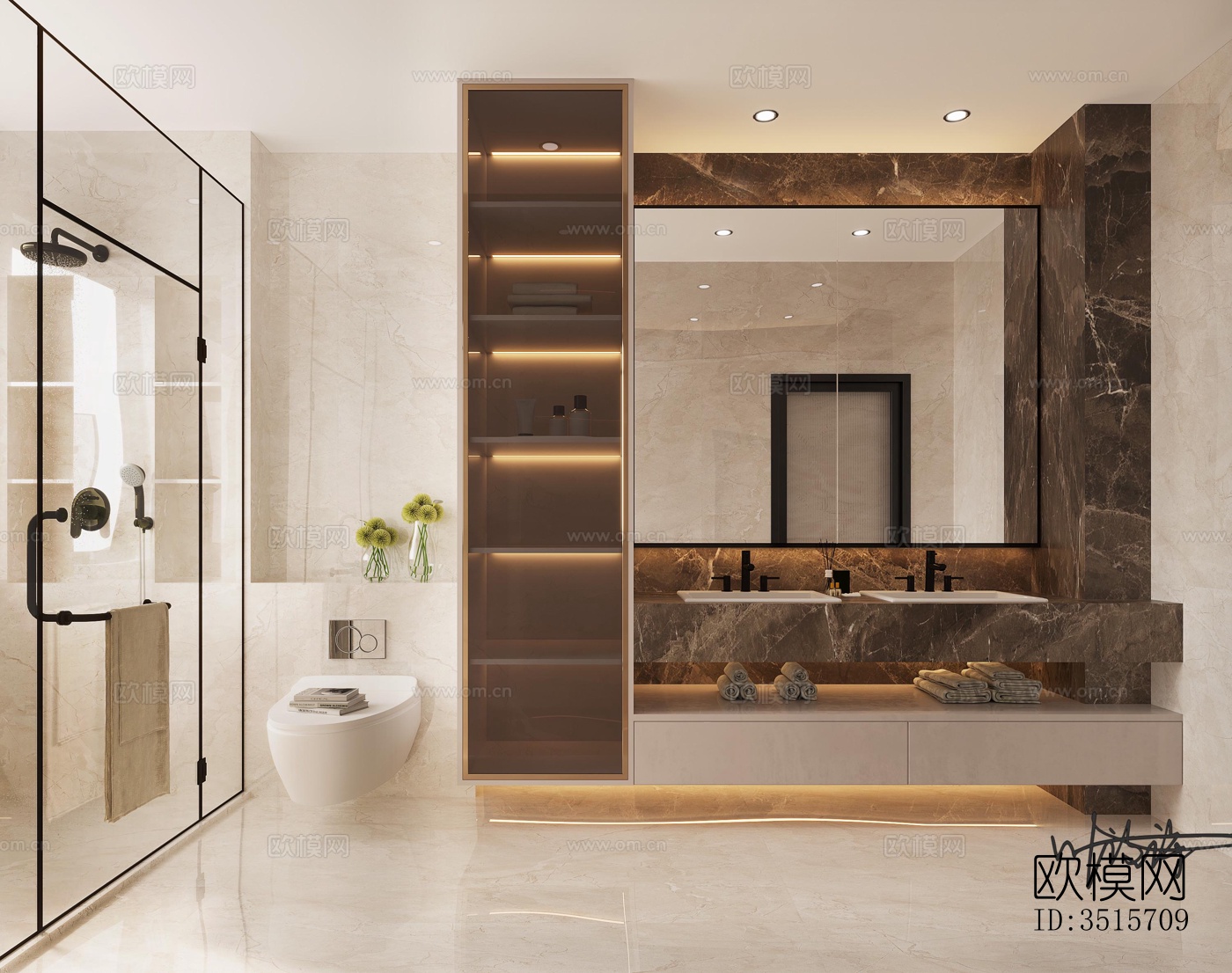 现代平层效果图下载（渲染图8）